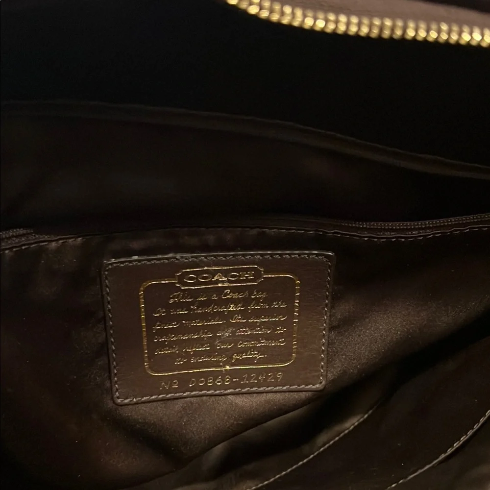 Coach Brown and Tan Signature Tote with Leather Accents - Picture 3 of 7